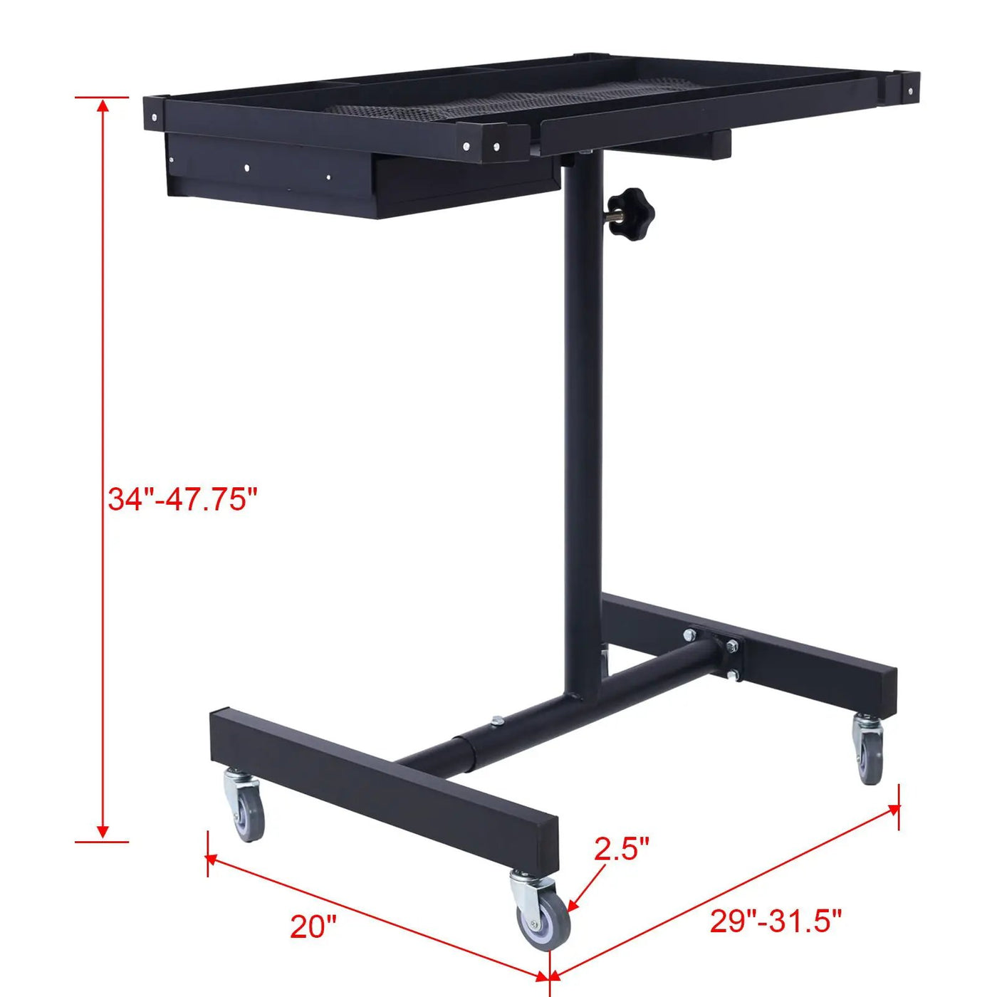 Adjustable Tear Down Work Table With Drawer For Garages, Repair Shops, And Diy, Portable, (4) 2.5" Swivel Casters, 220 Pound Capacity, Rubber Corners, Heavy Duty Steel by HouseOfZazla