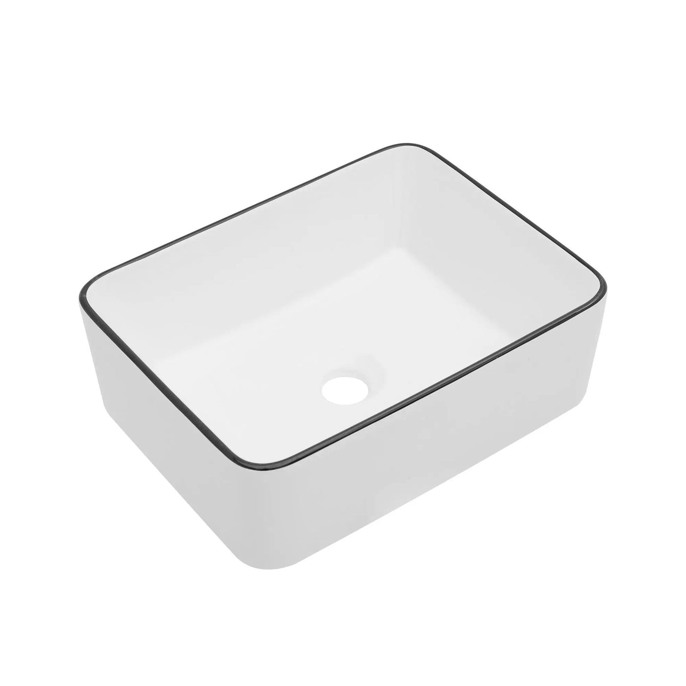 Modern European Style Ceramic Rectangular Vessel Bathroom Sink by HouseOfZazla