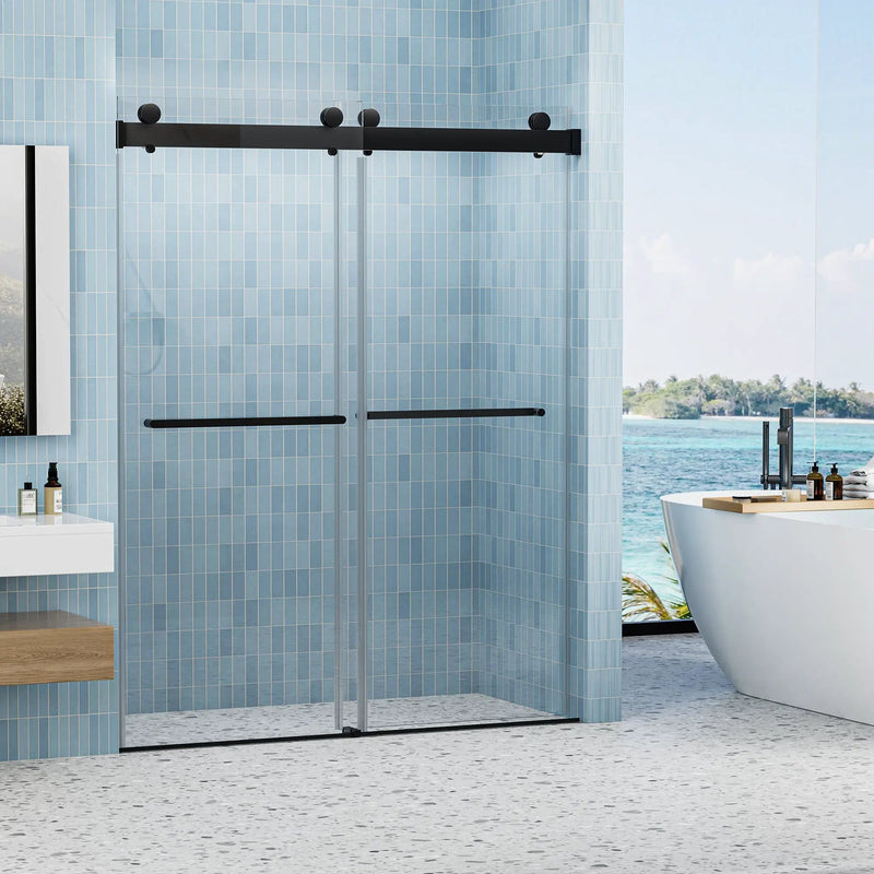 Double Sliding Frameless Soft-Close Shower Door by HouseOfZazla