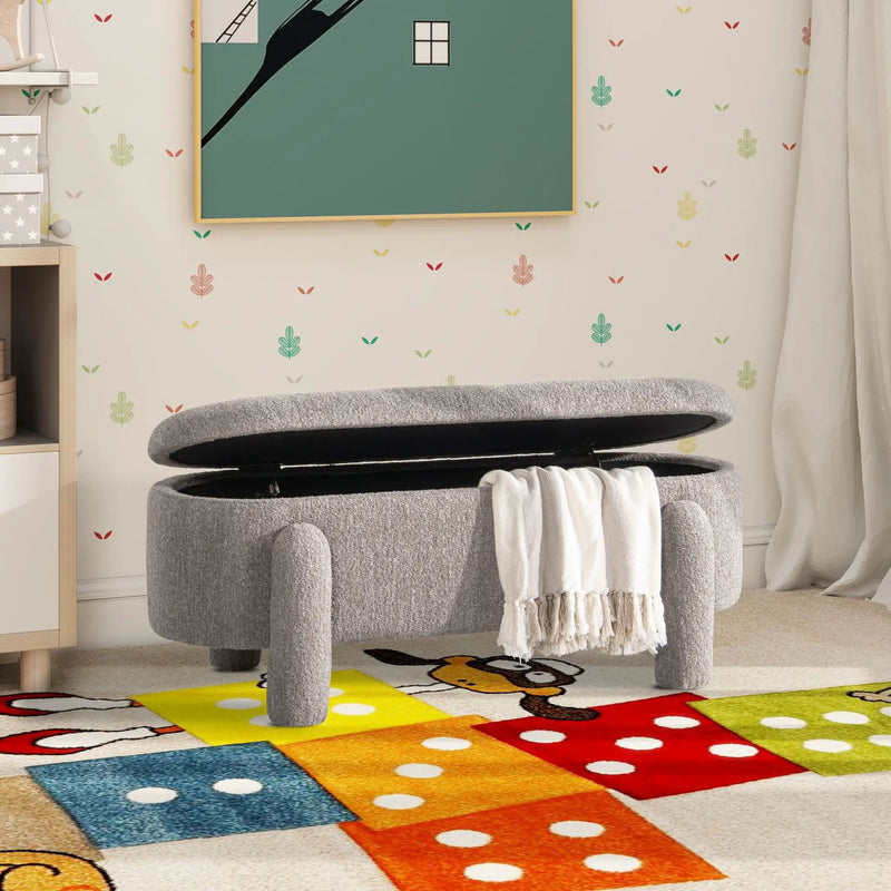 Hugo - Oval Fully Upholstered Storage Bench by Unique Piece Furniture