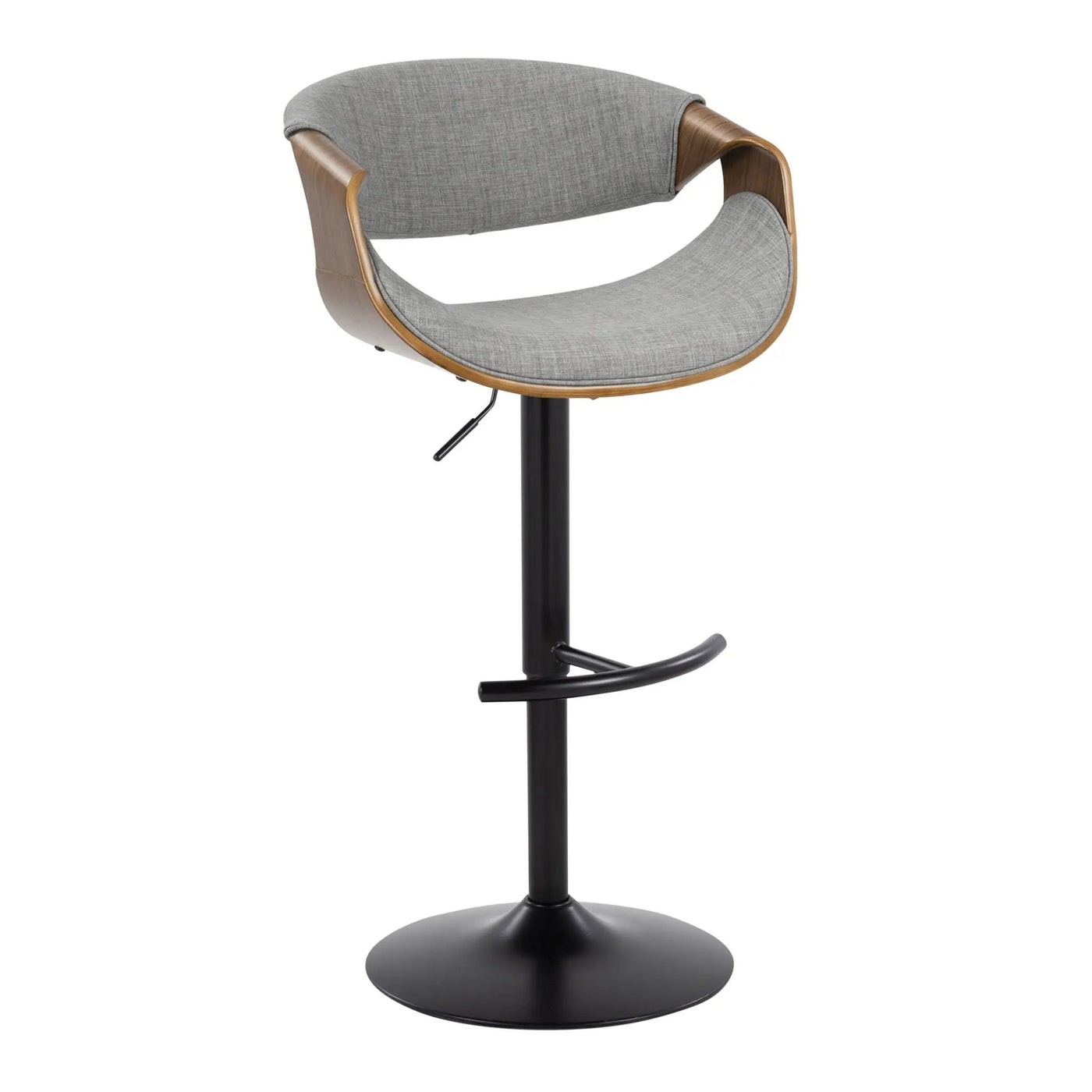 Curvo - Mid Century Modern Adjustable Barstool With Swivel & Rounded T Footrest (Set of 2) by HouseOfZazla