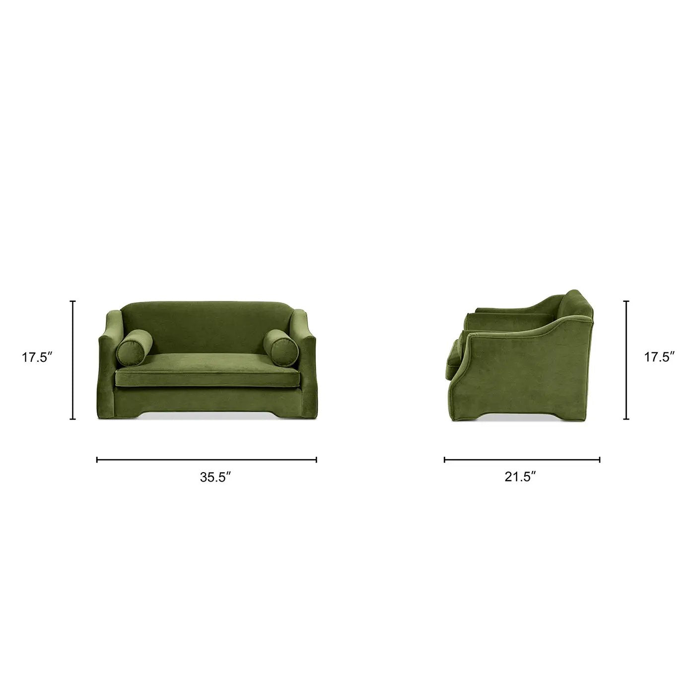 Paloma 35.5" Dog Sofa Bed - Medium in Olive by HouseOfZazla