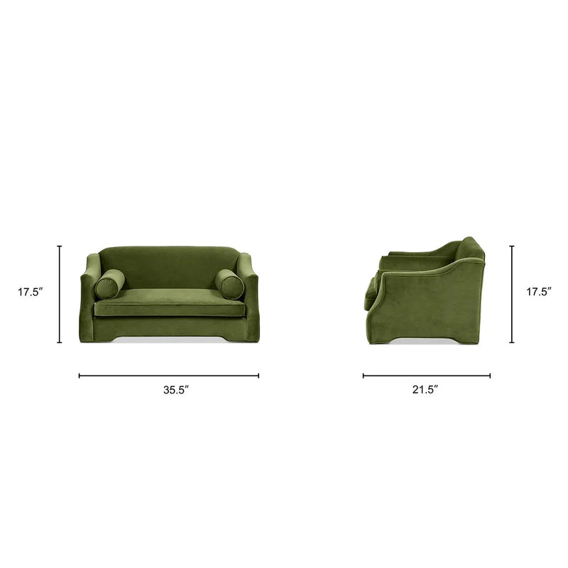Paloma 35.5" Dog Sofa Bed - Medium in Olive by HouseOfZazla