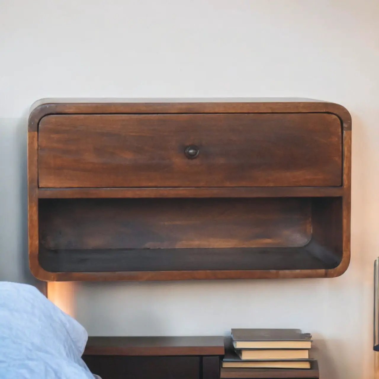 Curve Upper Slot Floating Nightstand by Unique Piece Furniture