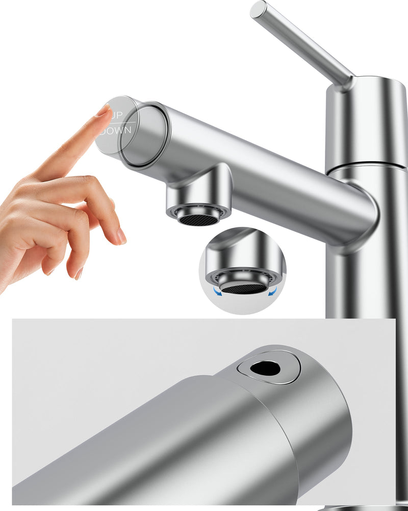 Chrome Single Handle Bathroom Faucet for 1 or 3 Holes by HouseOfZazla