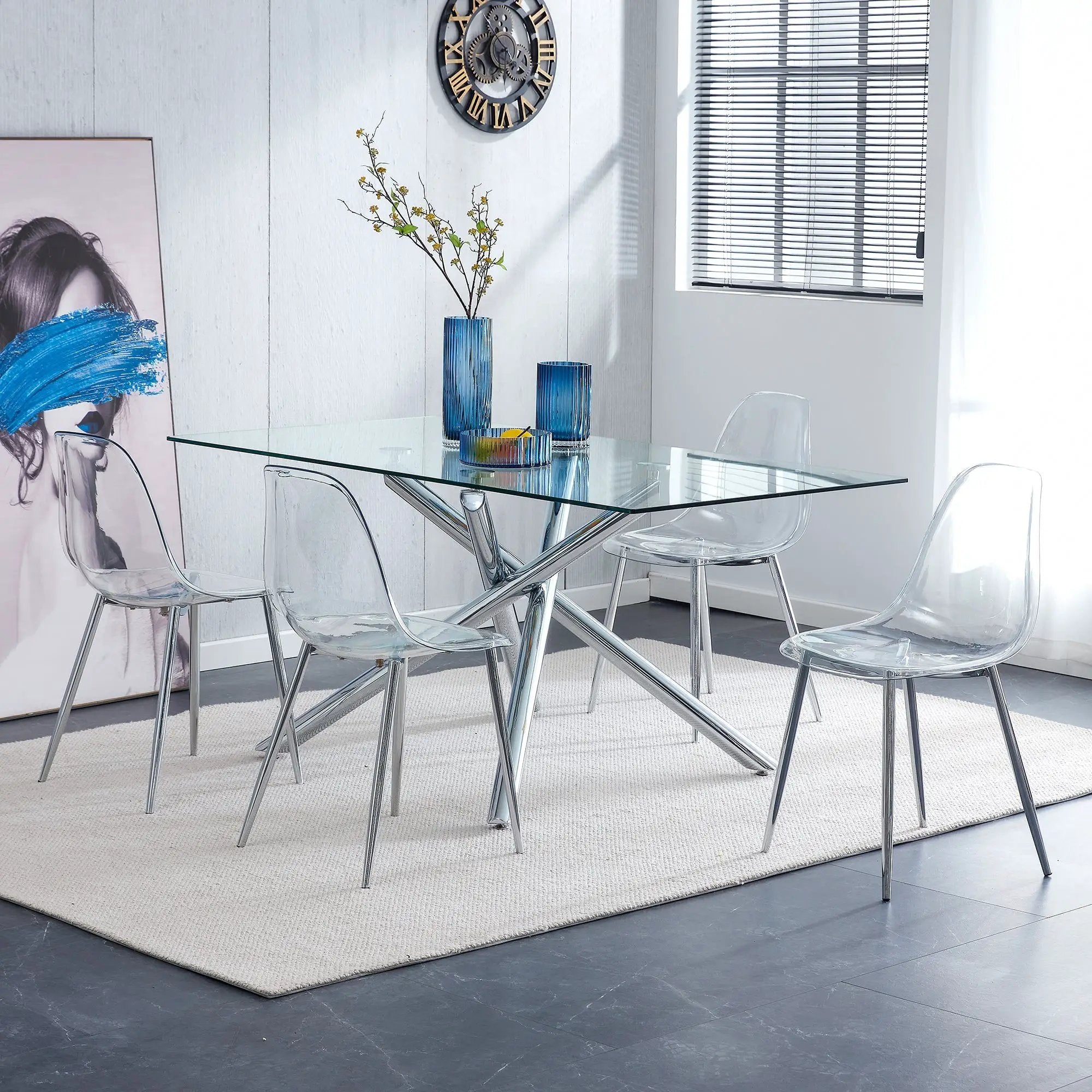 Modern Minimalist Transparent Dining Chair - 6-Piece Set by HouseOfZazla