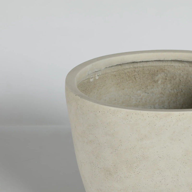 Round Concrete Planter Set of 2, Large Outdoor Indoor Handmade Rustic Decorative Planter Pots with Drainage Holes by HouseOfZazla