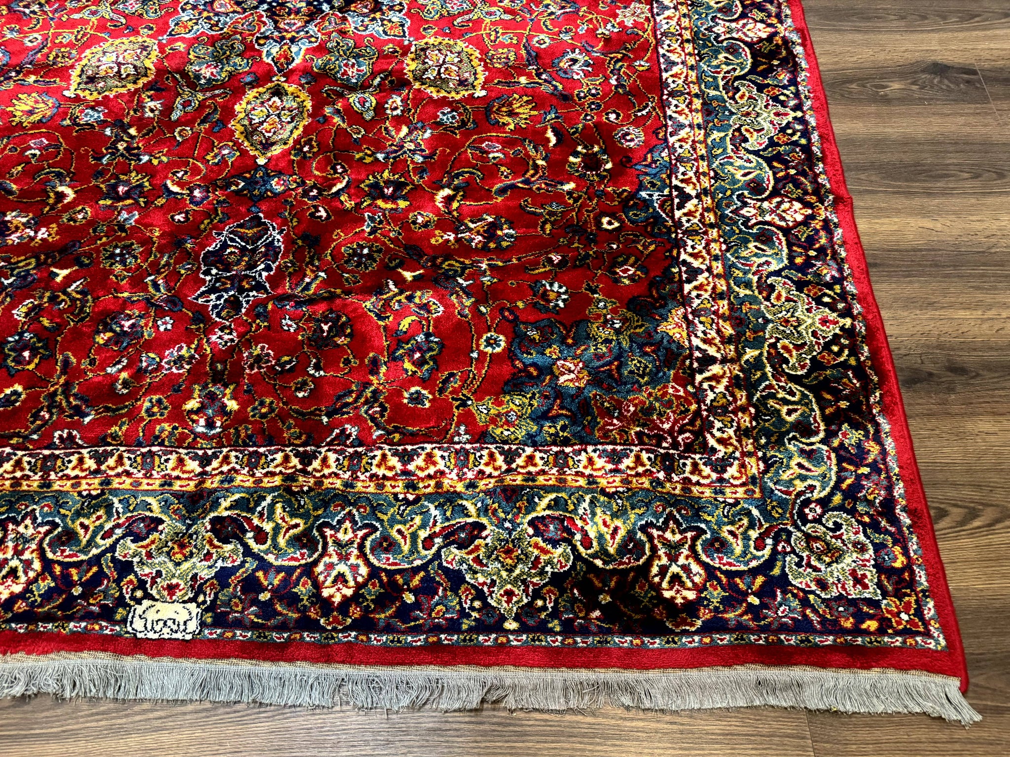 Red Persian Rug 6x9, Medallion Carpet, Ardebil Design, Vintage Belgium Power Loomed Carpet by Jewel Rugs