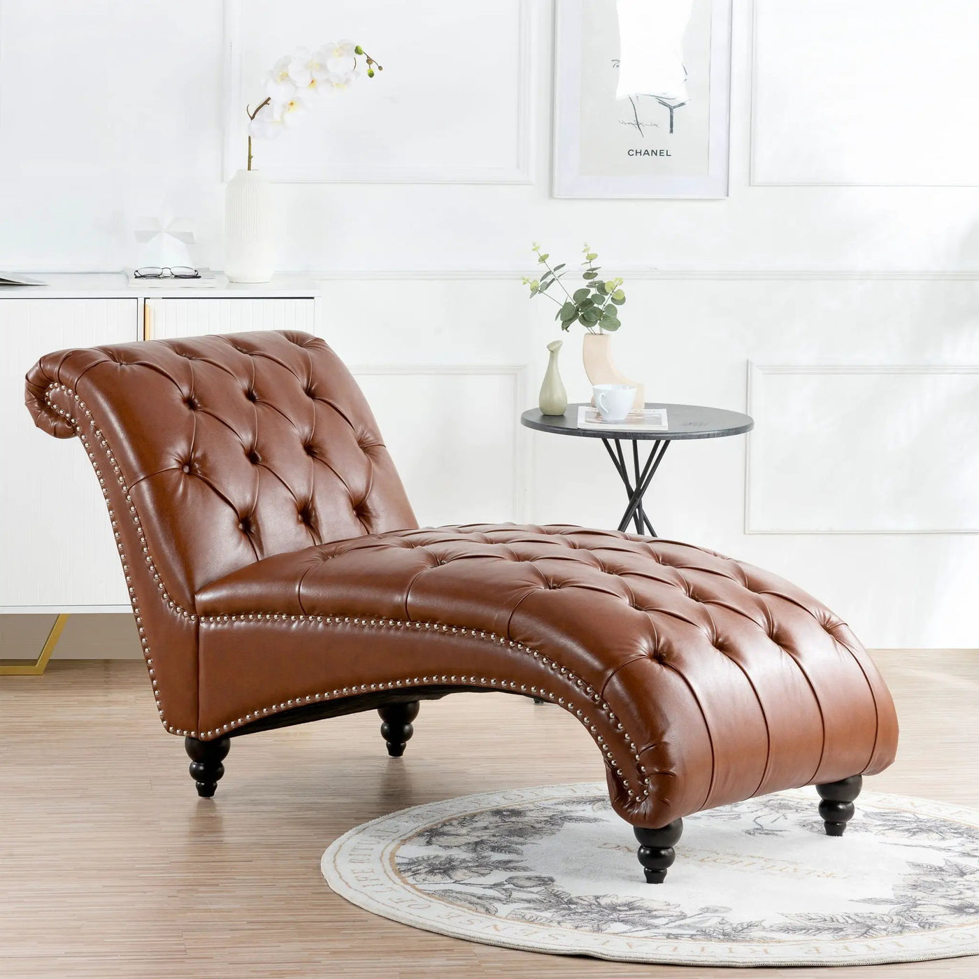 Tufted Armless Chaise Lounge by Unique Piece Furniture