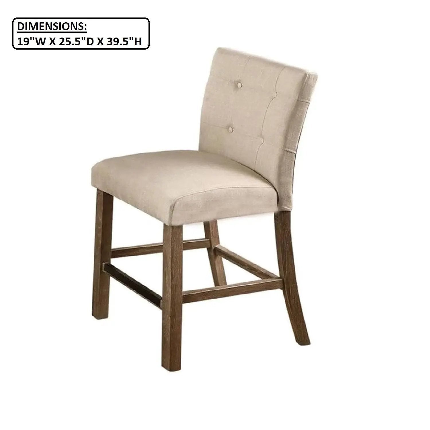 Upholstered Counter Dining Chair (Set of 2) - Light Gray by HouseOfZazla