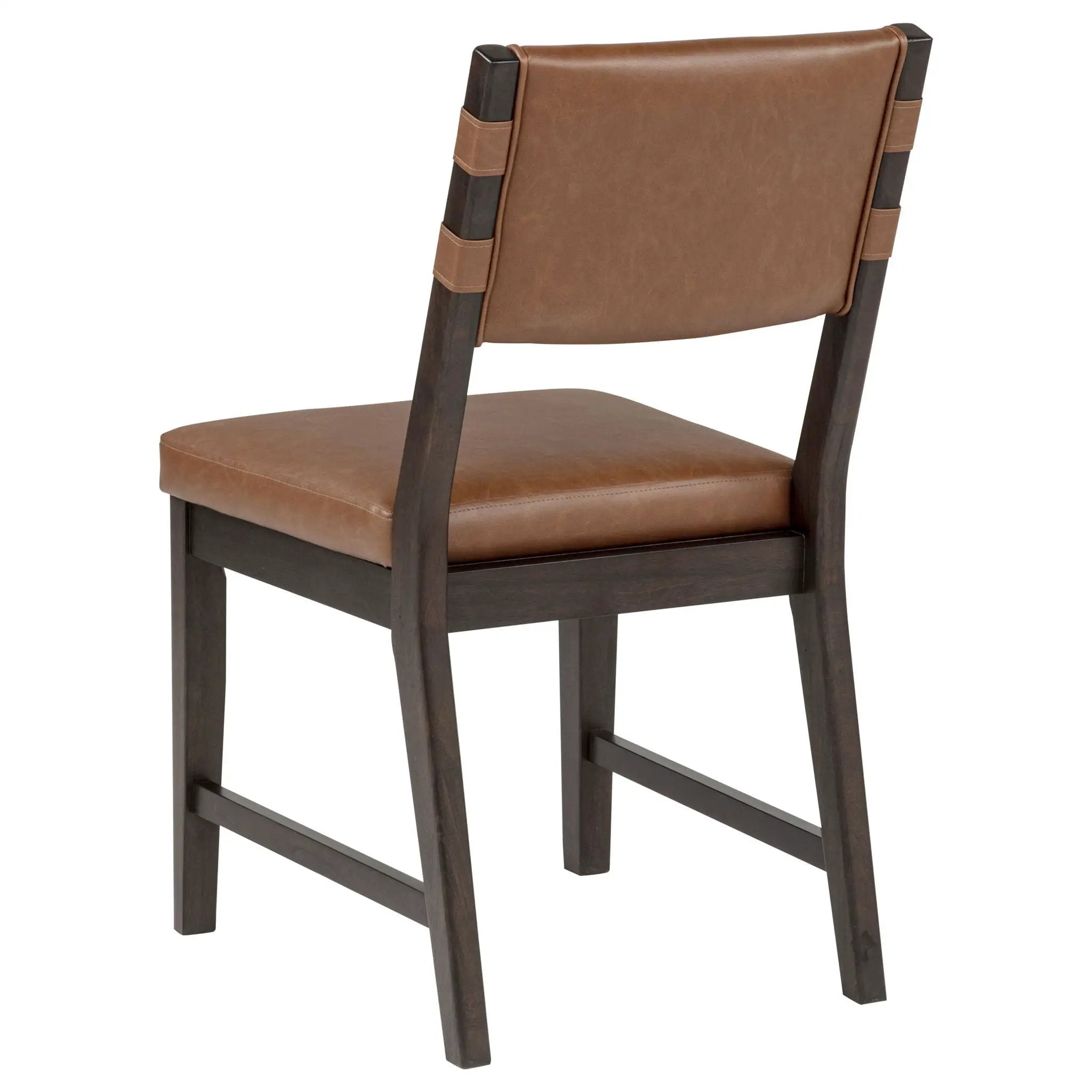 Tegan Faux Leather Upholstered Dining Side Chair Cognac (Set of 2) by Unique Piece Furniture