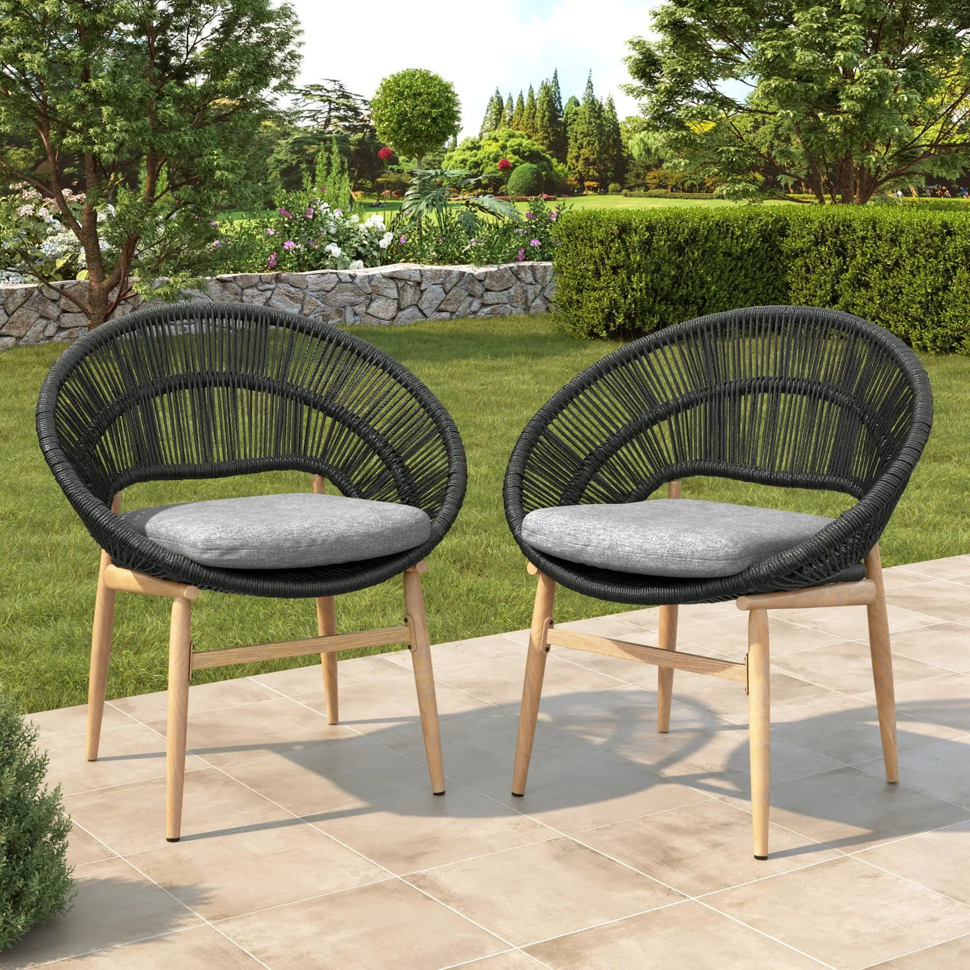 Cyril - Outdoor Papasan Style Dining Chair (Set of 2) by HouseOfZazla