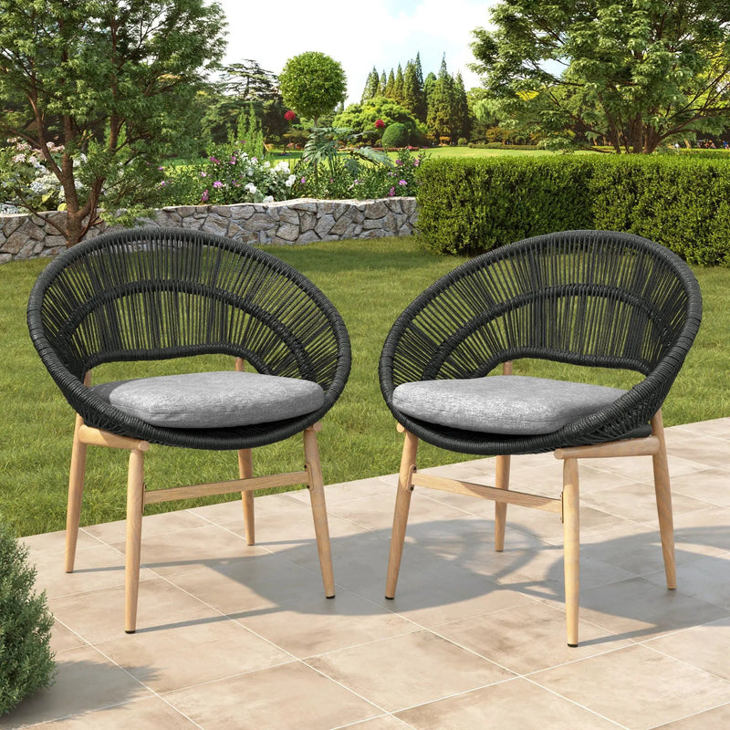 Cyril - Outdoor Papasan Style Dining Chair (Set of 2) by HouseOfZazla