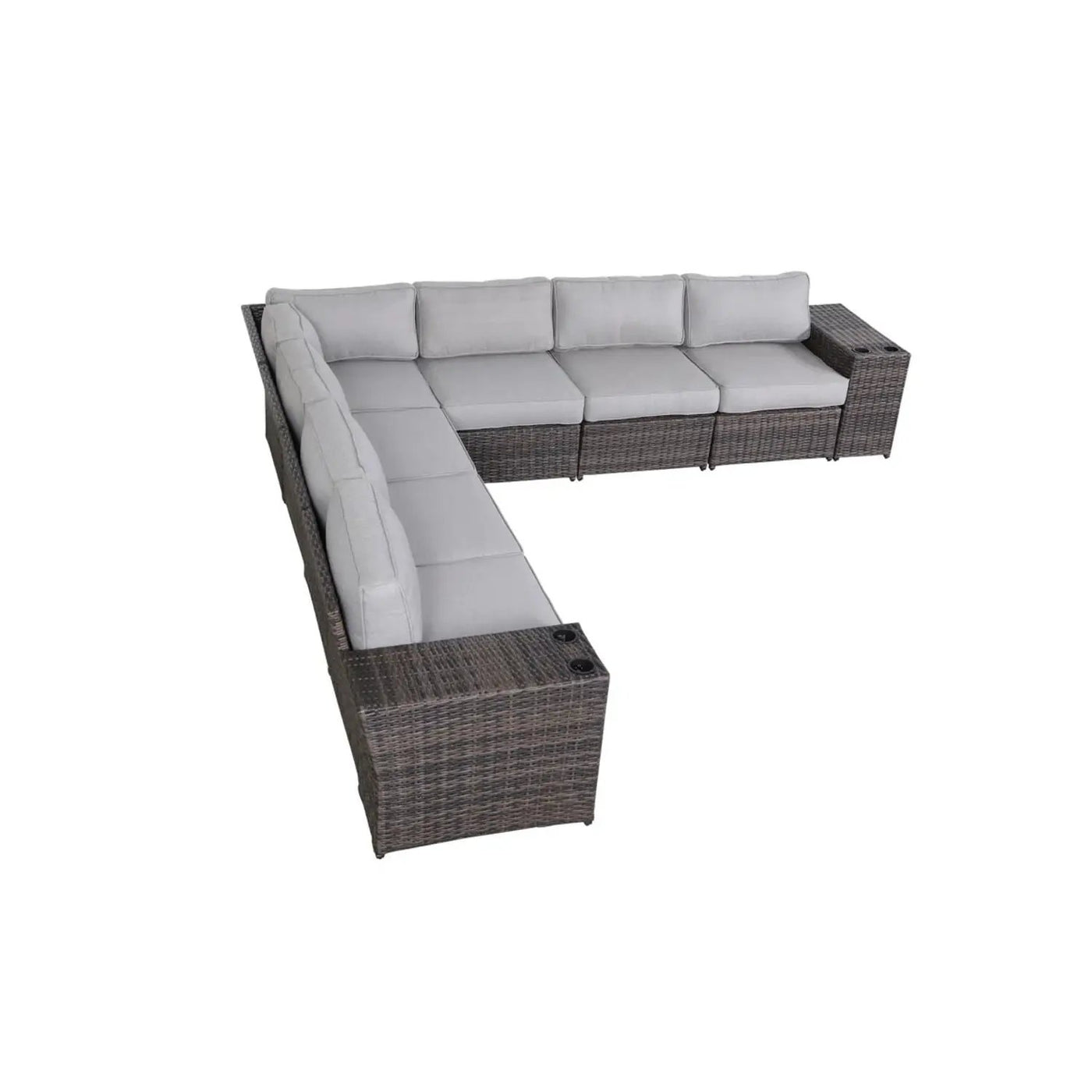 Modern Rattan Wicker Seating Group With Cushions by Unique Piece Furniture