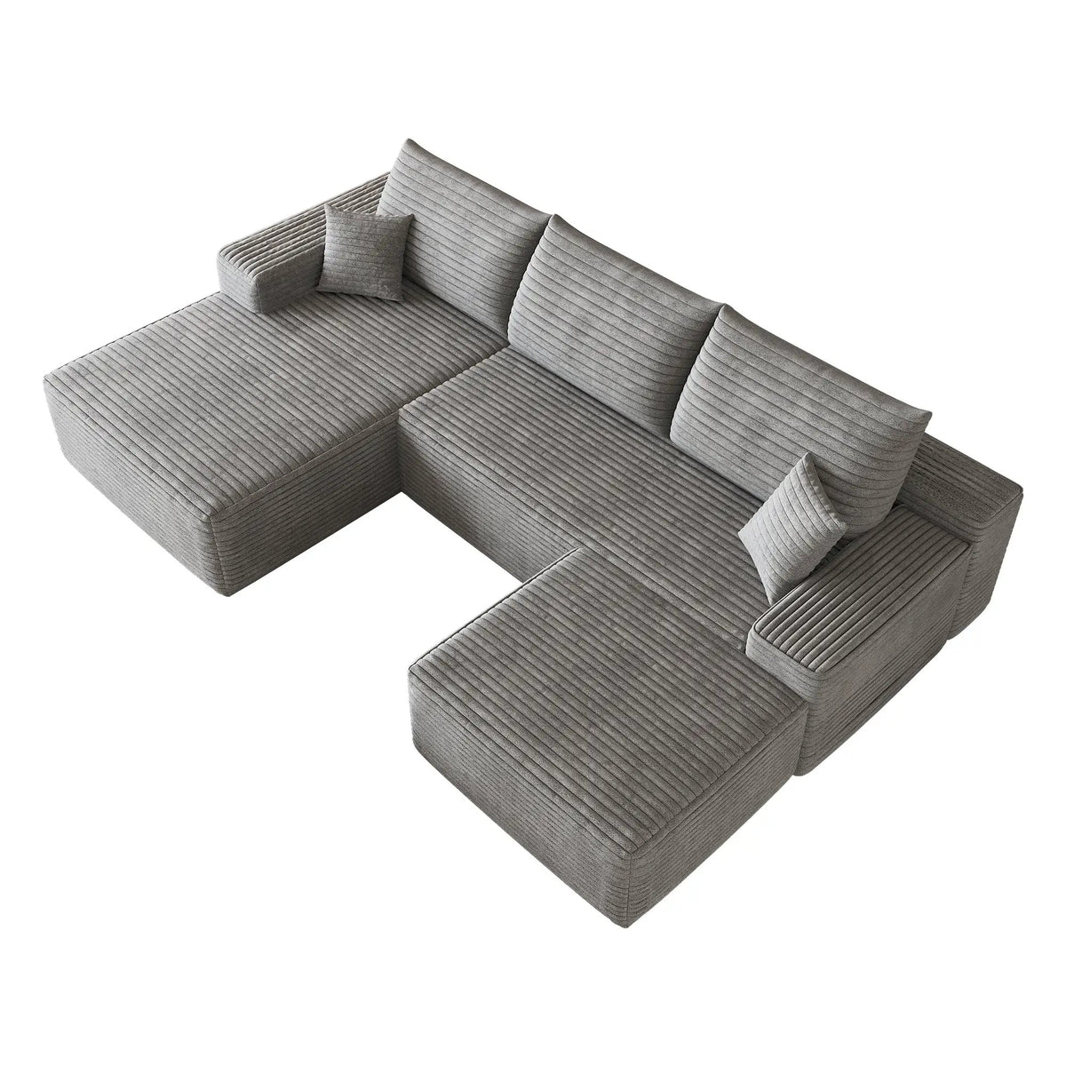 107" Cloud Sectional Sofa with 1 Ottoman by HouseOfZazla