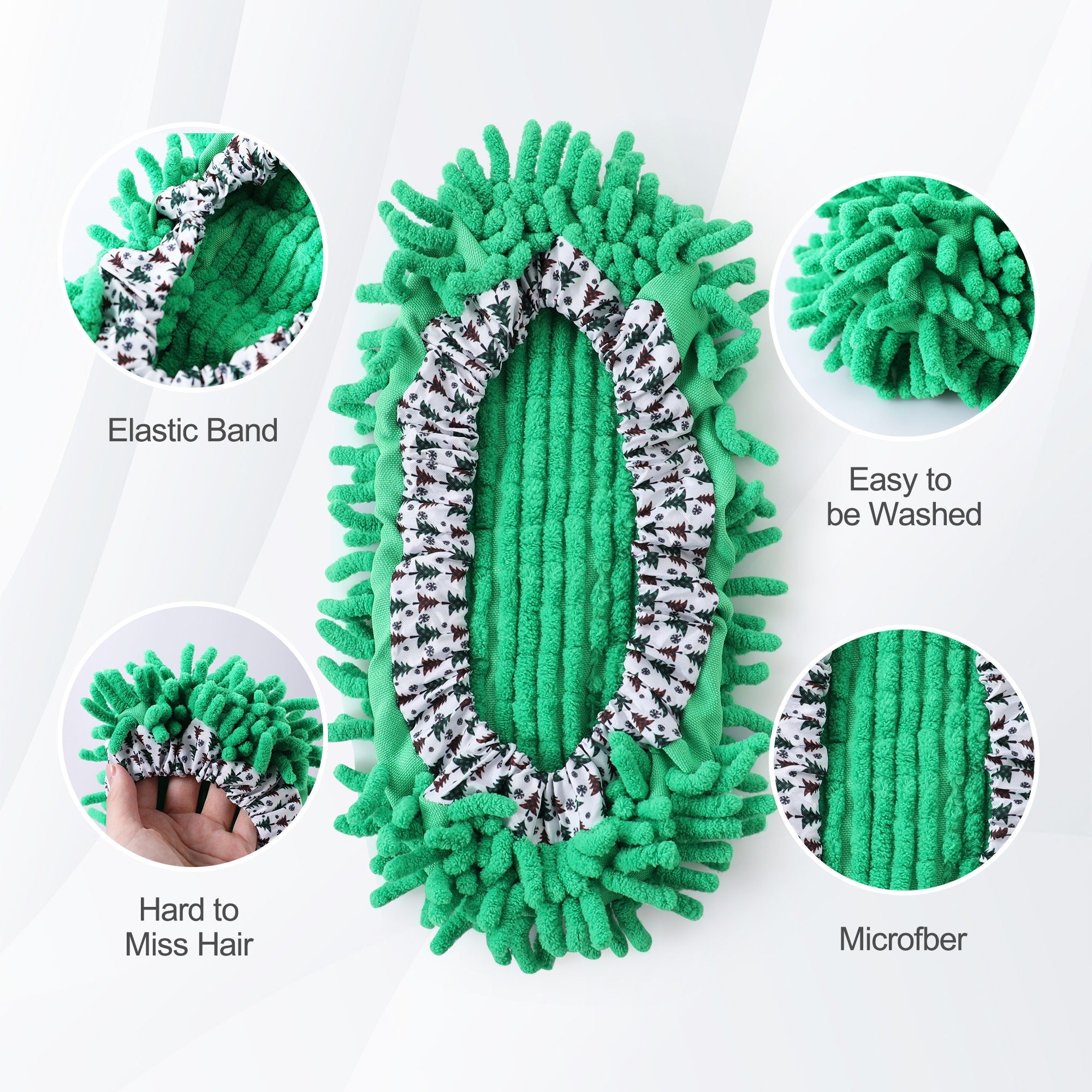 Microfiber Mop Slippers For Floor Cleaning, Machine Washable, 3 Pieces - Blue / Green / Red by HouseOfZazla