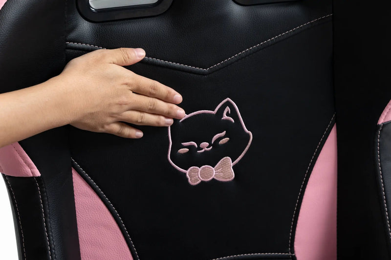 Cute Cat Gaming Chair with Paw Lumbar Cushion by HouseOfZazla