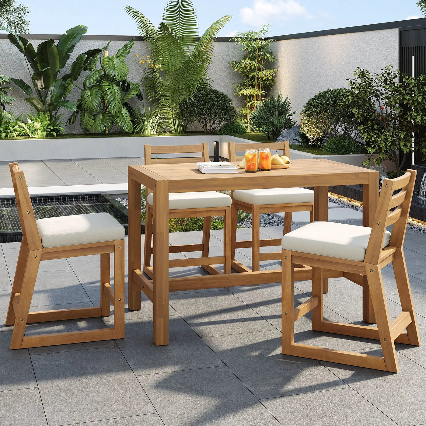 Patio Bar Set With Ergonomic Chairs by HouseOfZazla