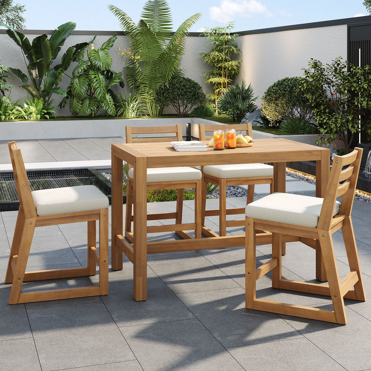 Patio Bar Set with Ergonomic Chairs - Light Brown or Dark Brown, photo 14 of 40
