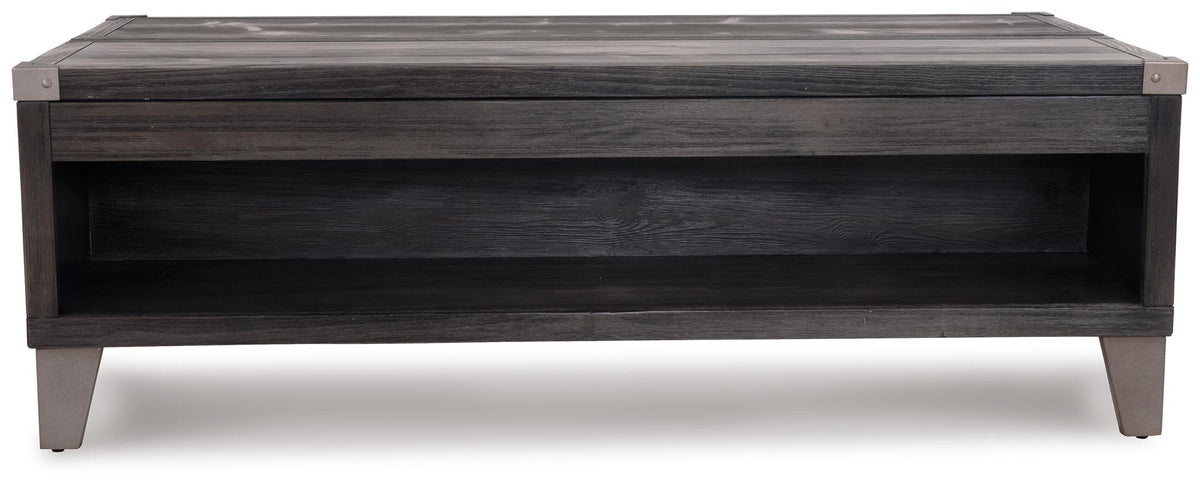 Todoe - Lift Top Cocktail Table - Dark Gray, photo 2 of 7