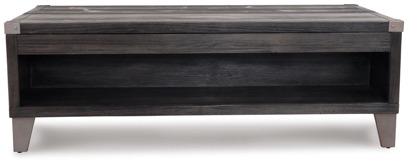 Todoe - Lift Top Cocktail Table - Dark Gray, photo 2 of 7