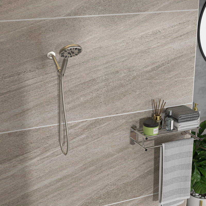 Multi Function Adjustable Hand Shower 7 Function Hand Shower, Wall Mounted - Brushed Nickel by HouseOfZazla