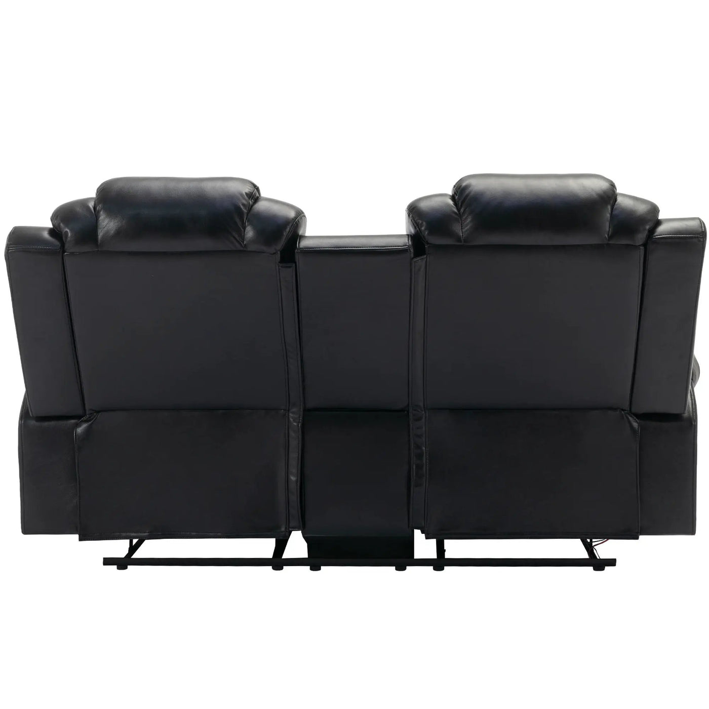 Home Theater Seating Manual Recliner Loveseat With Hide-Away Storage, Cup Holders And Led Light Strip For Living Room by HouseOfZazla