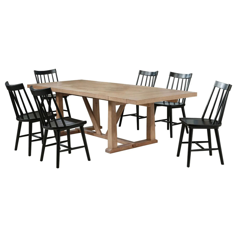 Middleton 7-piece Extension Leaf Dining Set Brown and Black by Unique Piece Furniture