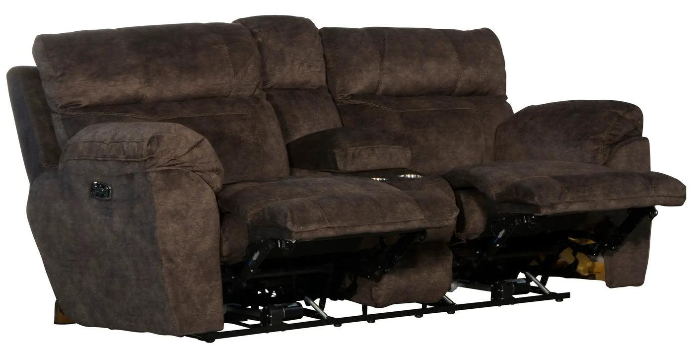 Sedona - Power Hdrst With Lumbar Lay Flat Reclining Console Loveseat With Storage & Cupholders by Unique Piece Furniture