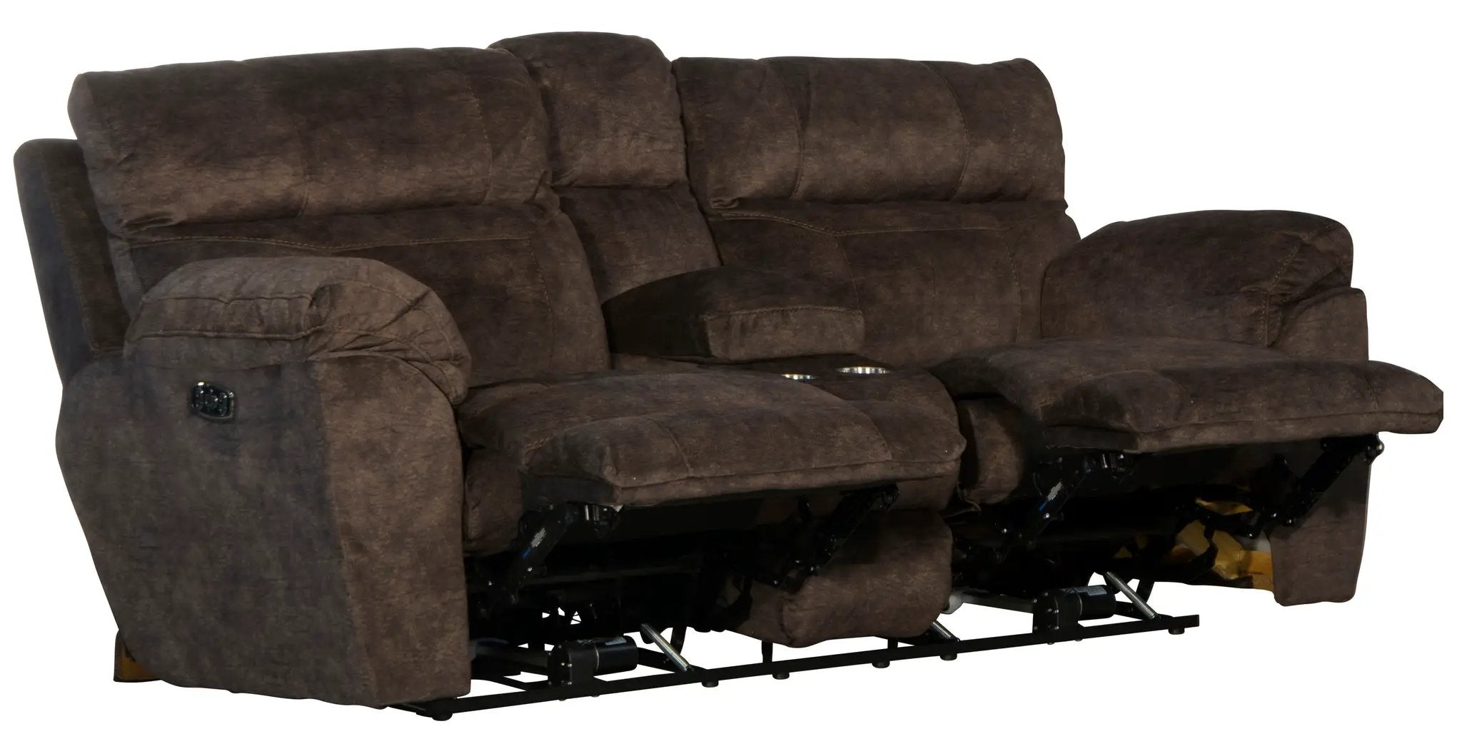 Sedona - Power Hdrst With Lumbar Lay Flat Reclining Console Loveseat With Storage & Cupholders by Unique Piece Furniture