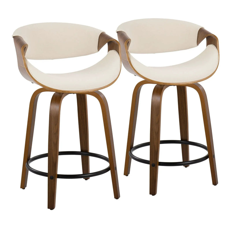 Curvini Mid - Century Modern Fixed Height Counter Stool With Swivel (Set of 2) by HouseOfZazla