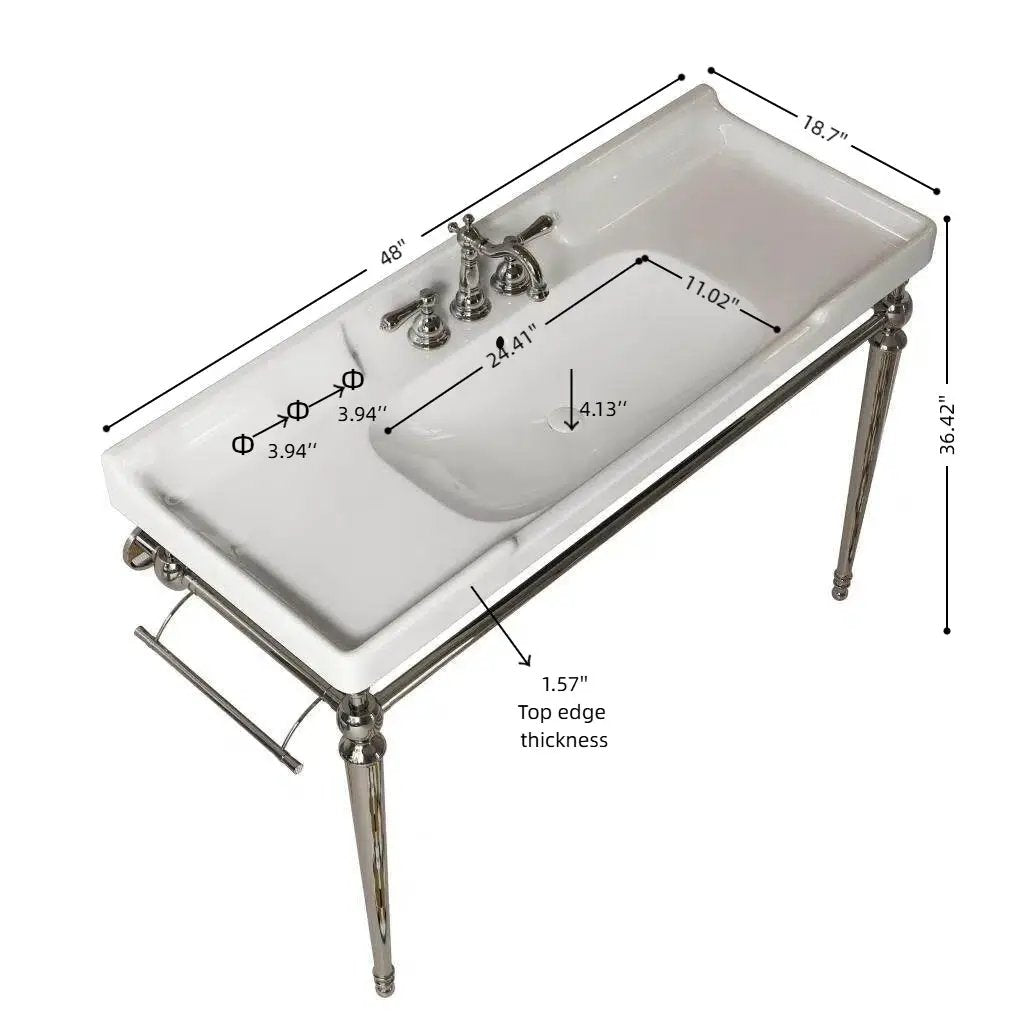 VICI 48" Bathroom Console Sink, Wall-Mounted by HouseOfZazla