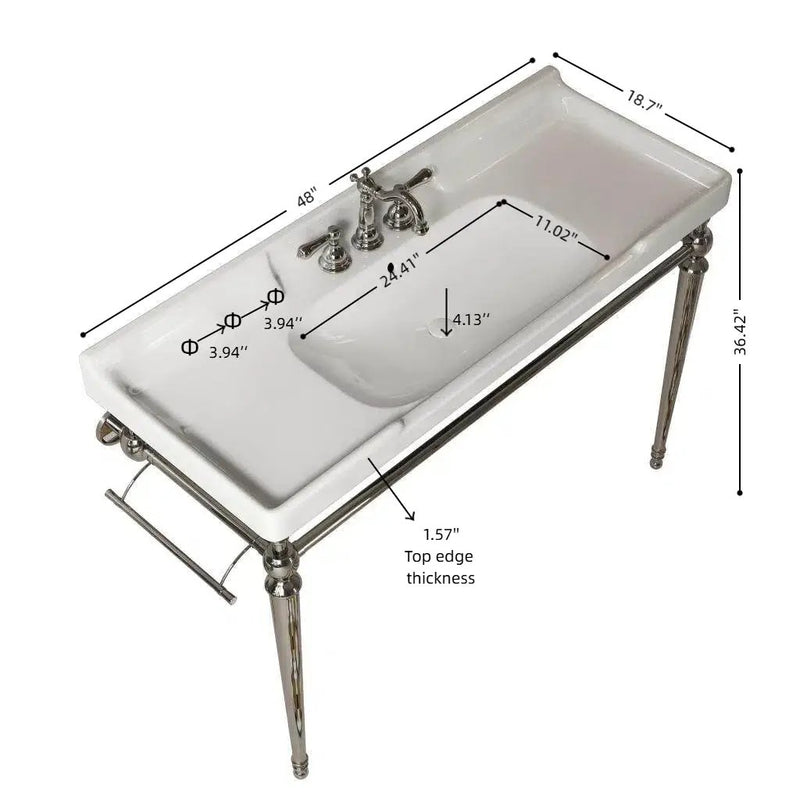 VICI 48" Bathroom Console Sink, Wall-Mounted by HouseOfZazla