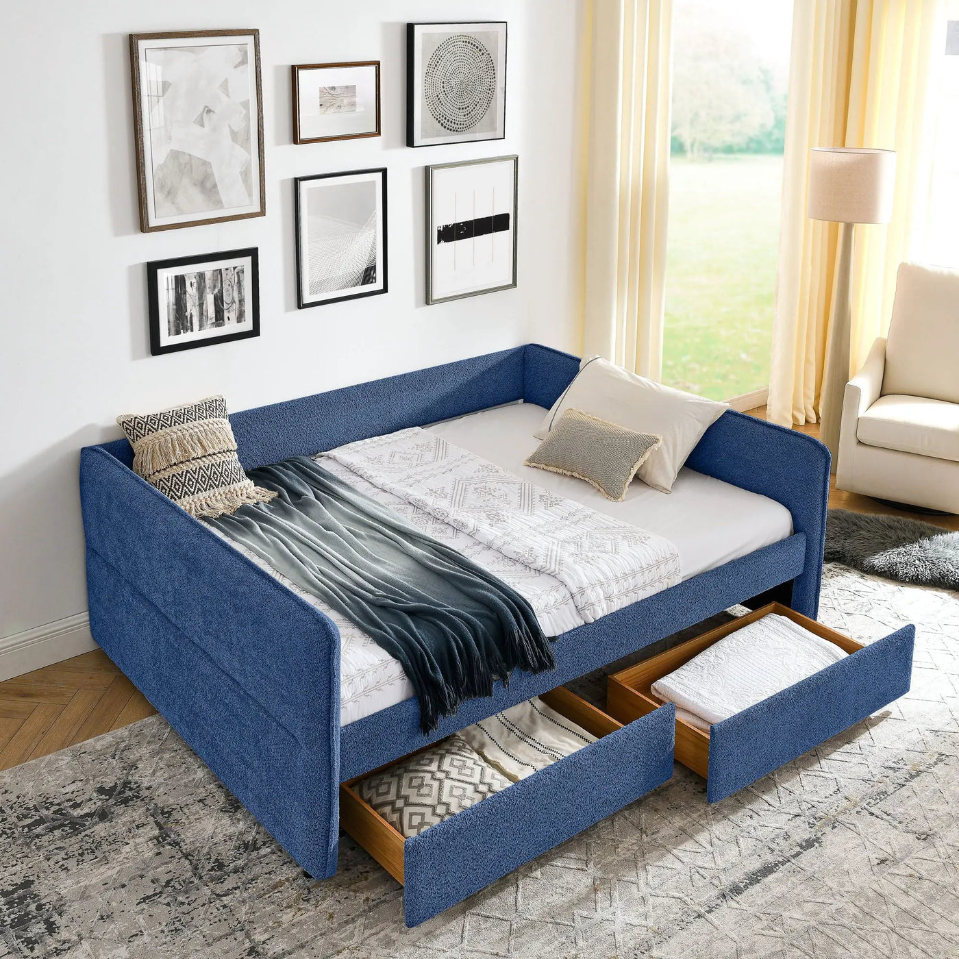 Upholstered Daybed & 2 Drawers by Unique Piece Furniture