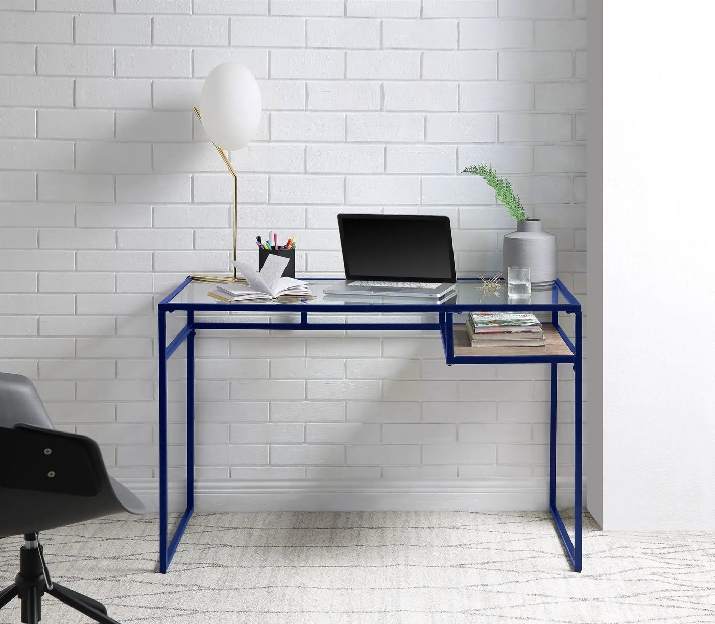 Yasin Glass Top Writing Desk by HouseOfZazla