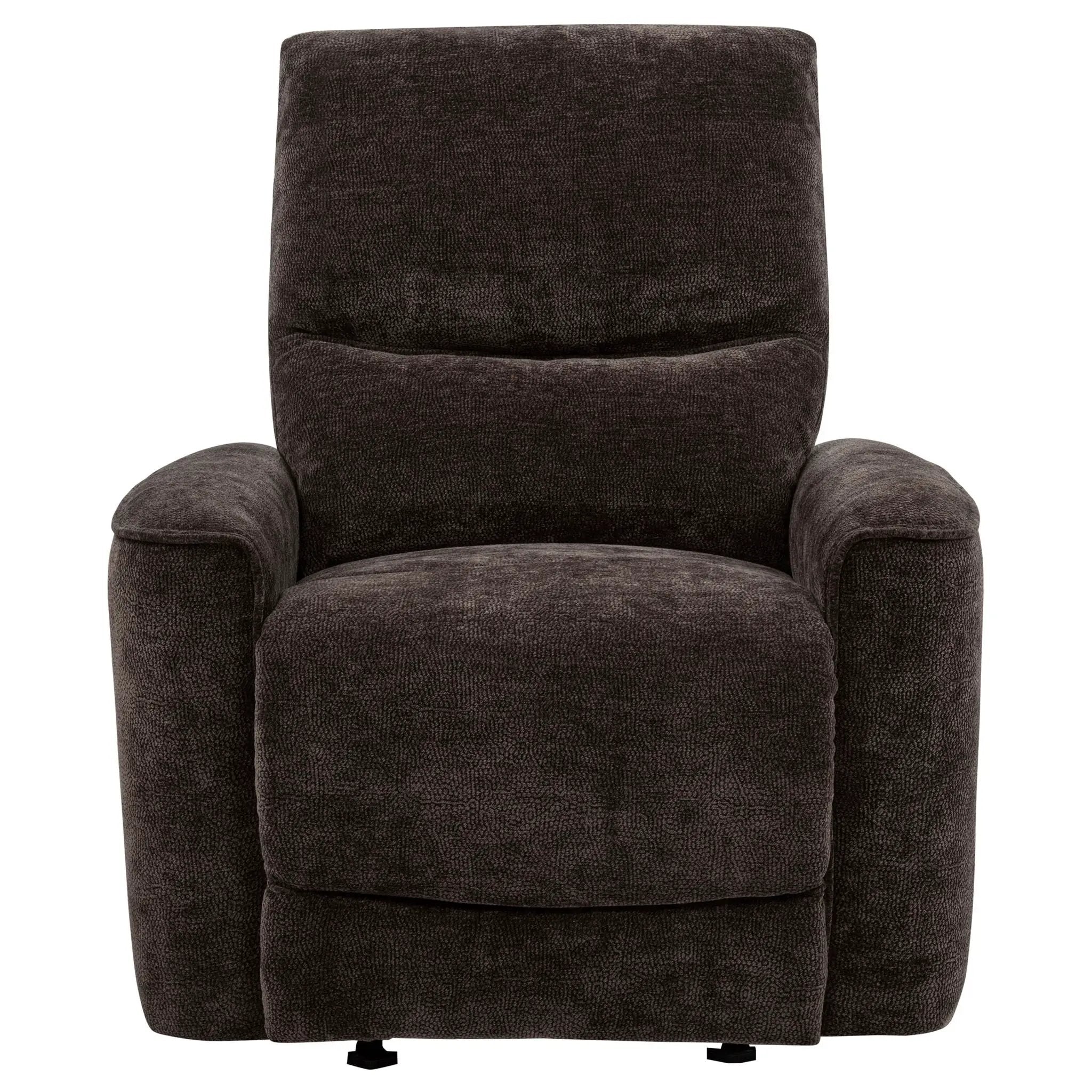 Navarro Chenille Upholstered Glider Recliner Dark Brown by Unique Piece Furniture