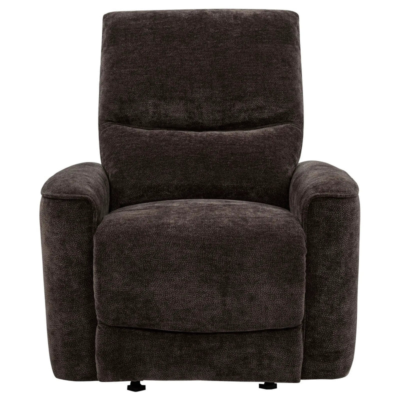 Navarro Chenille Upholstered Glider Recliner Dark Brown by Unique Piece Furniture