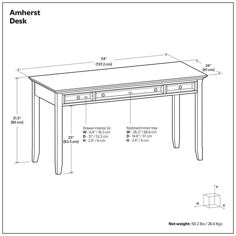 Amherst - Desk - Hickory Brown by Unique Piece Furniture