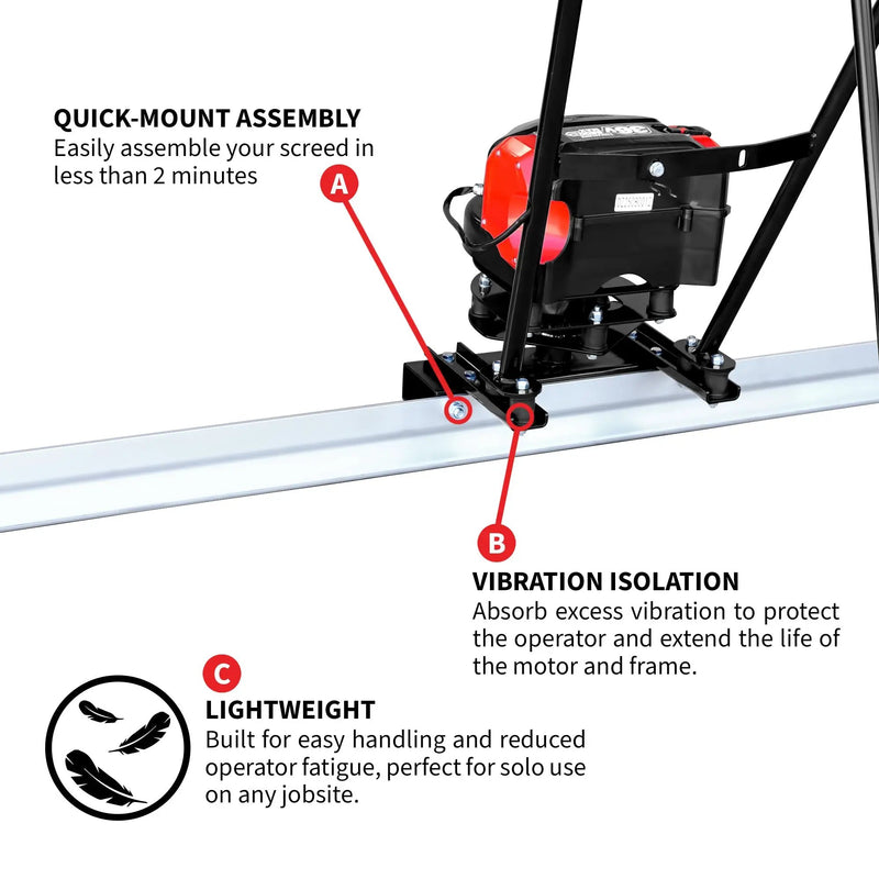 Tomahawk Battery Power Screed 36V 7ah Single Aluminum Blade Bundle (Choose 4ft, 6ft, 8ft, 10ft, 12ft, 14ft) by Tomahawk Power
