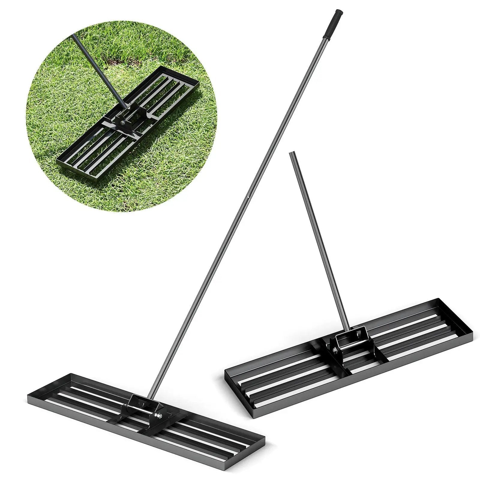 36 x 10 Inch Lawn Leveling Rake with Ergonomic Handle by DirectDeals