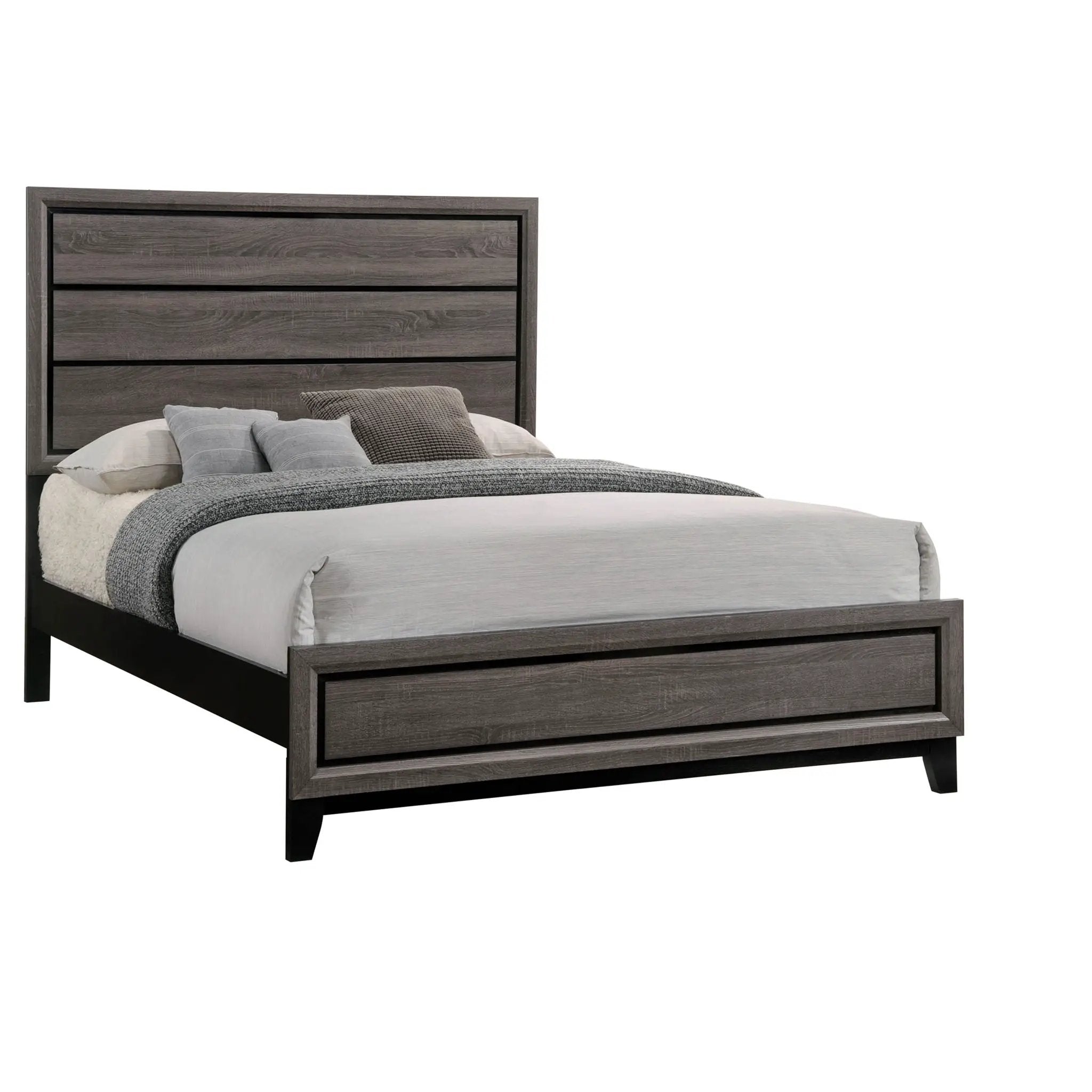 Watson Wood Queen Panel Bed Grey Oak by Unique Piece Furniture