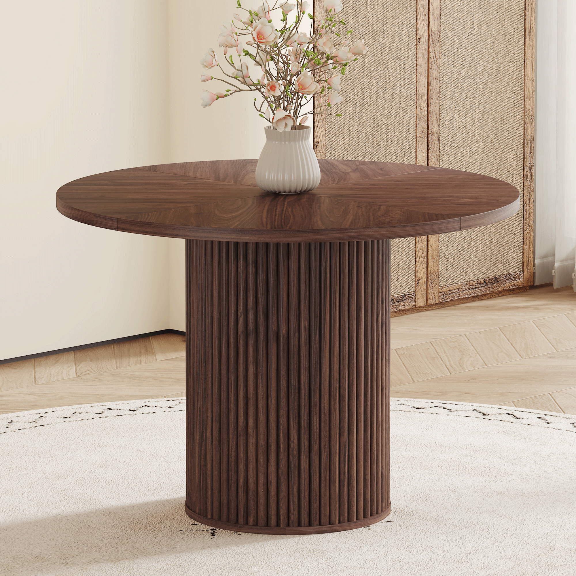 Modern Spliced Circular Dining Table With 42 Inch Diameter by HouseOfZazla