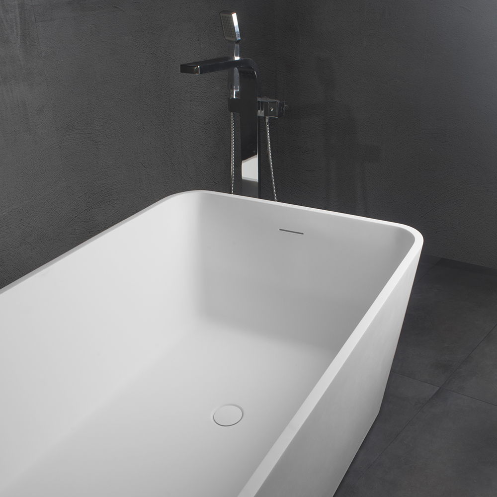 Freestandingn And Solid Surface, Soaking Bathtub For Bathroom - Matte White by HouseOfZazla