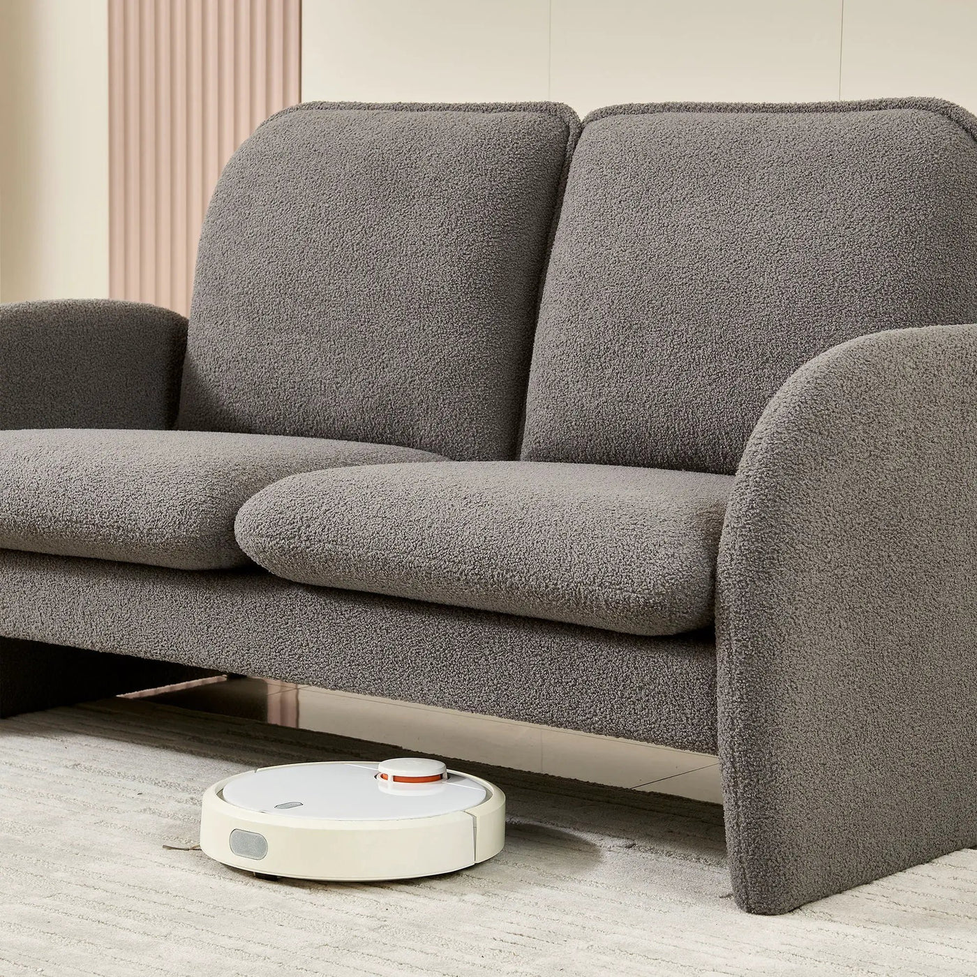 Loveseat Sofa Small Couch For Living Room, Sherpa Fabric Upholstered Loveseat Sofa Couch, Small Loveseat Sofa For Apartment, Bedroom by HouseOfZazla