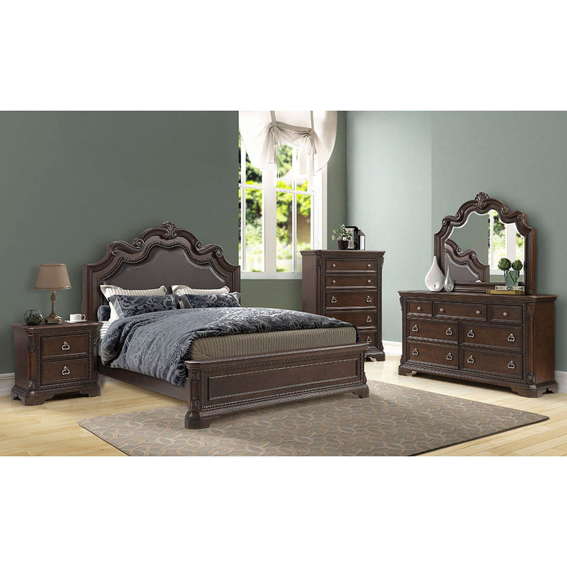 2 Drawer Nightstand with Ample Storage - Mahogany, photo 3 of 5