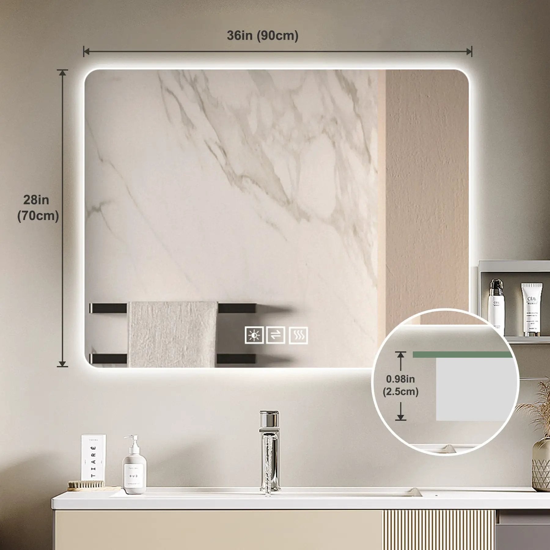 LED Backlit Bathroom Mirror with Anti-Fog Functionality by HouseOfZazla