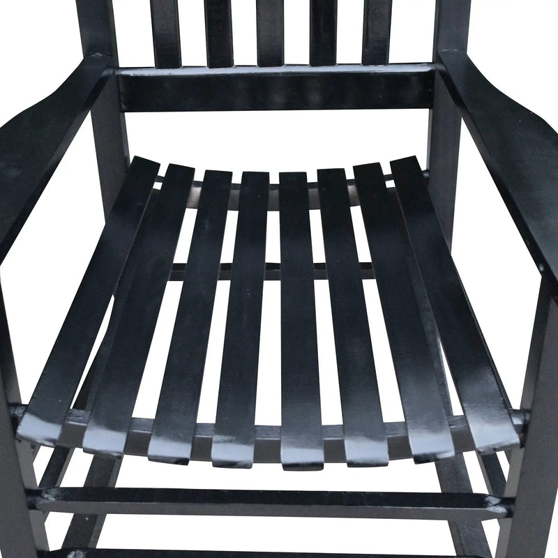 Classic Wooden Porch Rocker Chair Populus Wood Comfortable Design by Unique Piece Furniture