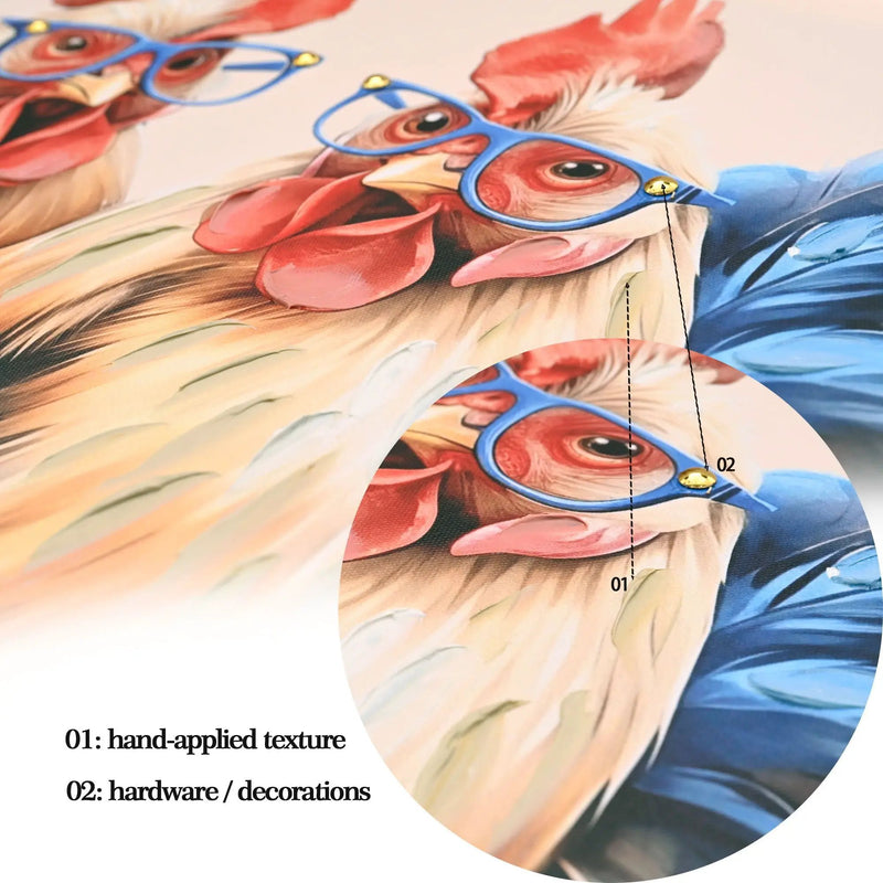 Rooster, Chicken Pictures Wall Decor For Home Decor - Yellow / Red by Unique Piece Furniture