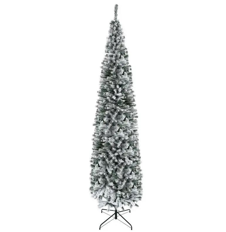 9ft Flocked Christmas Tree with Faux Snow by HouseOfZazla