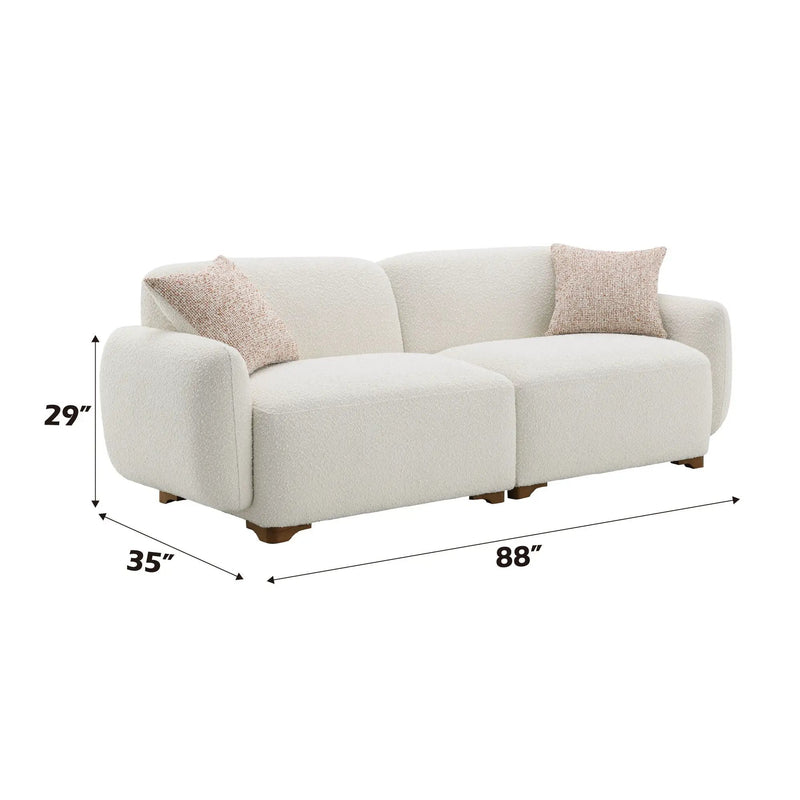Darius - Boucle Sofa With 2 Toss Pillows - Beige by Unique Piece Furniture